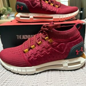 Under Armour HOVR Red Knit Athletic Sneakers